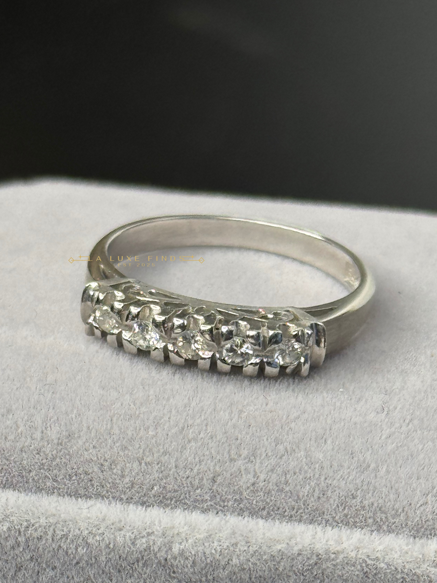 Pre-owned 0.16ct Natural Diamond Platinum Ring