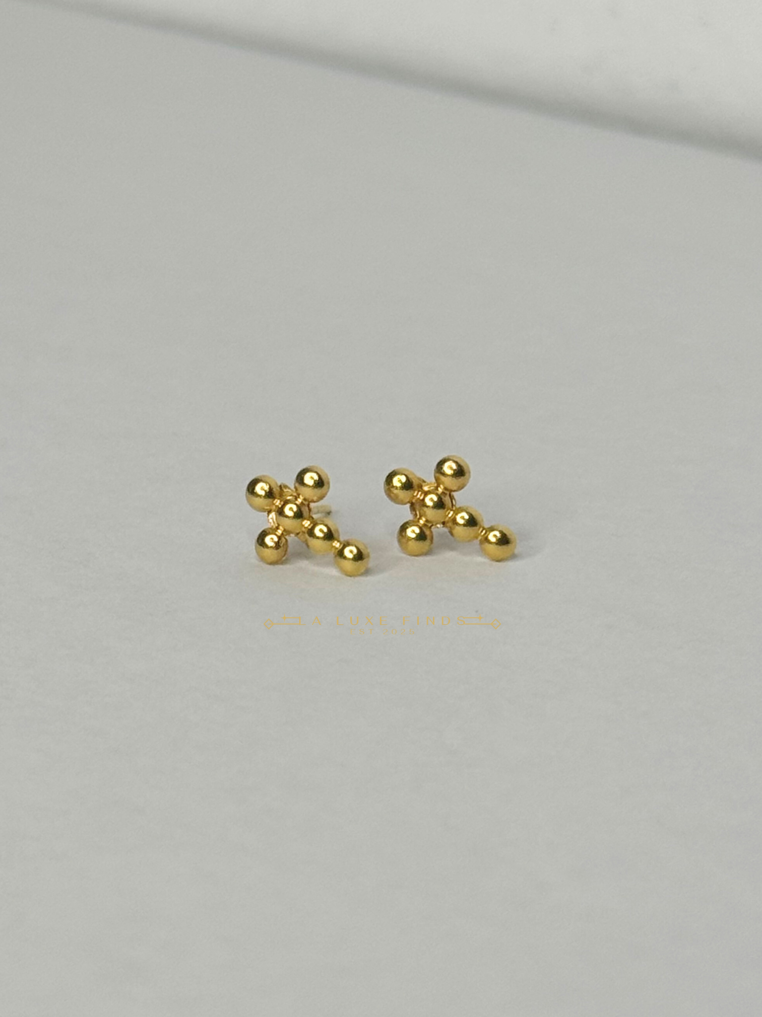 Brand New Lightweight Bubble Cross Necklace and Earrings Set