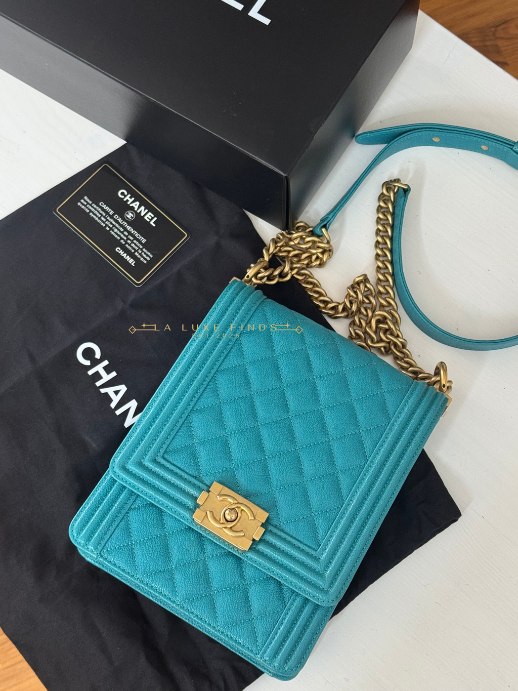 CHANEL 2019 Caviar Quilted North South Boy Flap Bag