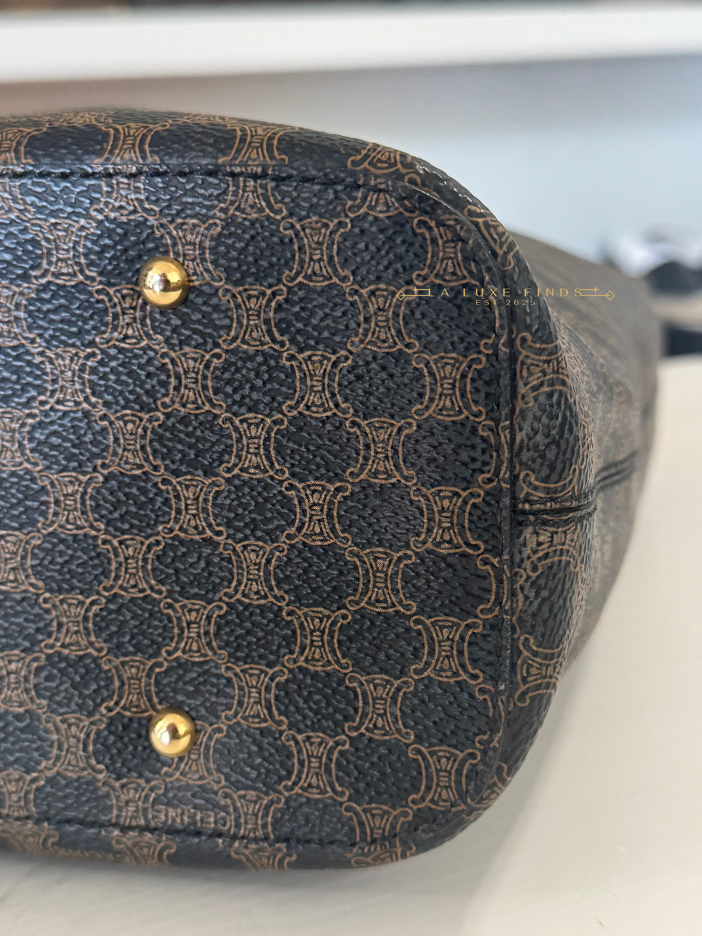 CELINE Macadam Round Logo Hobo Bag