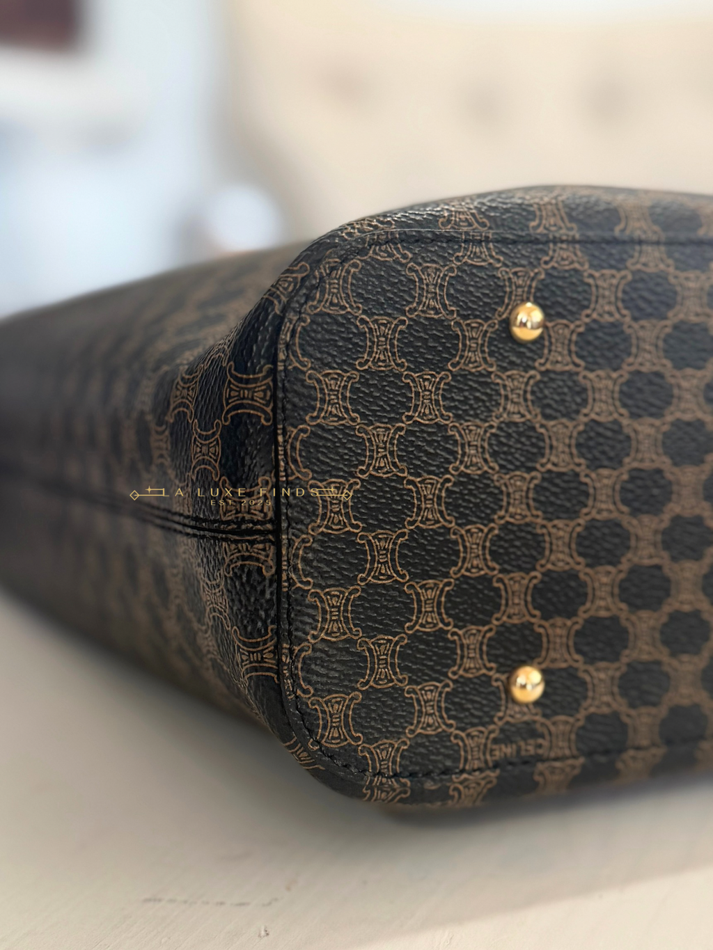 CELINE Macadam Round Logo Hobo Bag