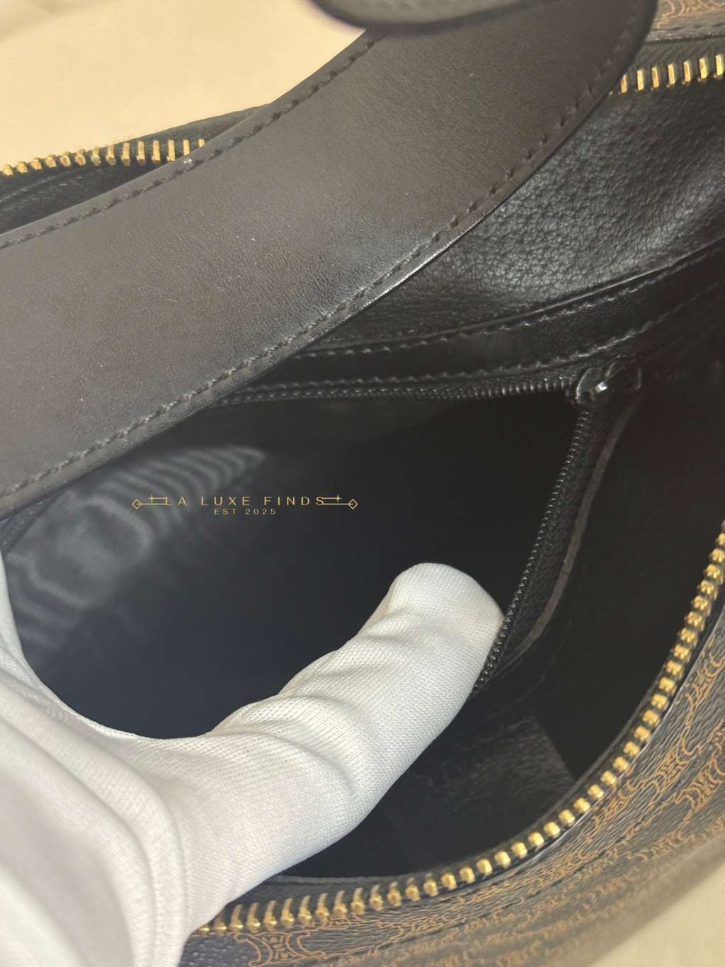 CELINE Macadam Round Logo Hobo Bag