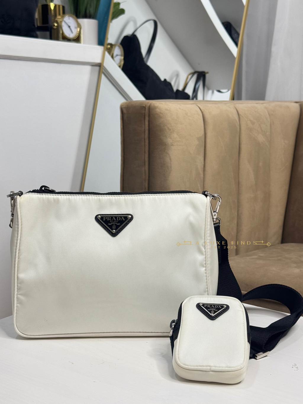 PRADA Re-Nylon Crossbody with Key Pouch