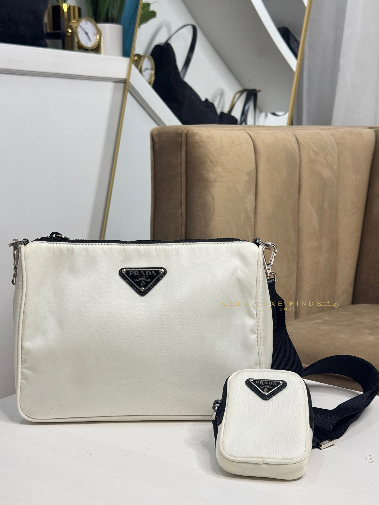 PRADA Re-Nylon Crossbody with Key Pouch