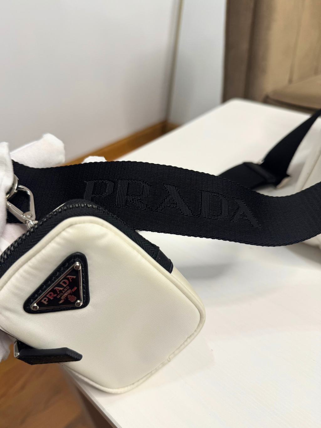 PRADA Re-Nylon Crossbody with Key Pouch