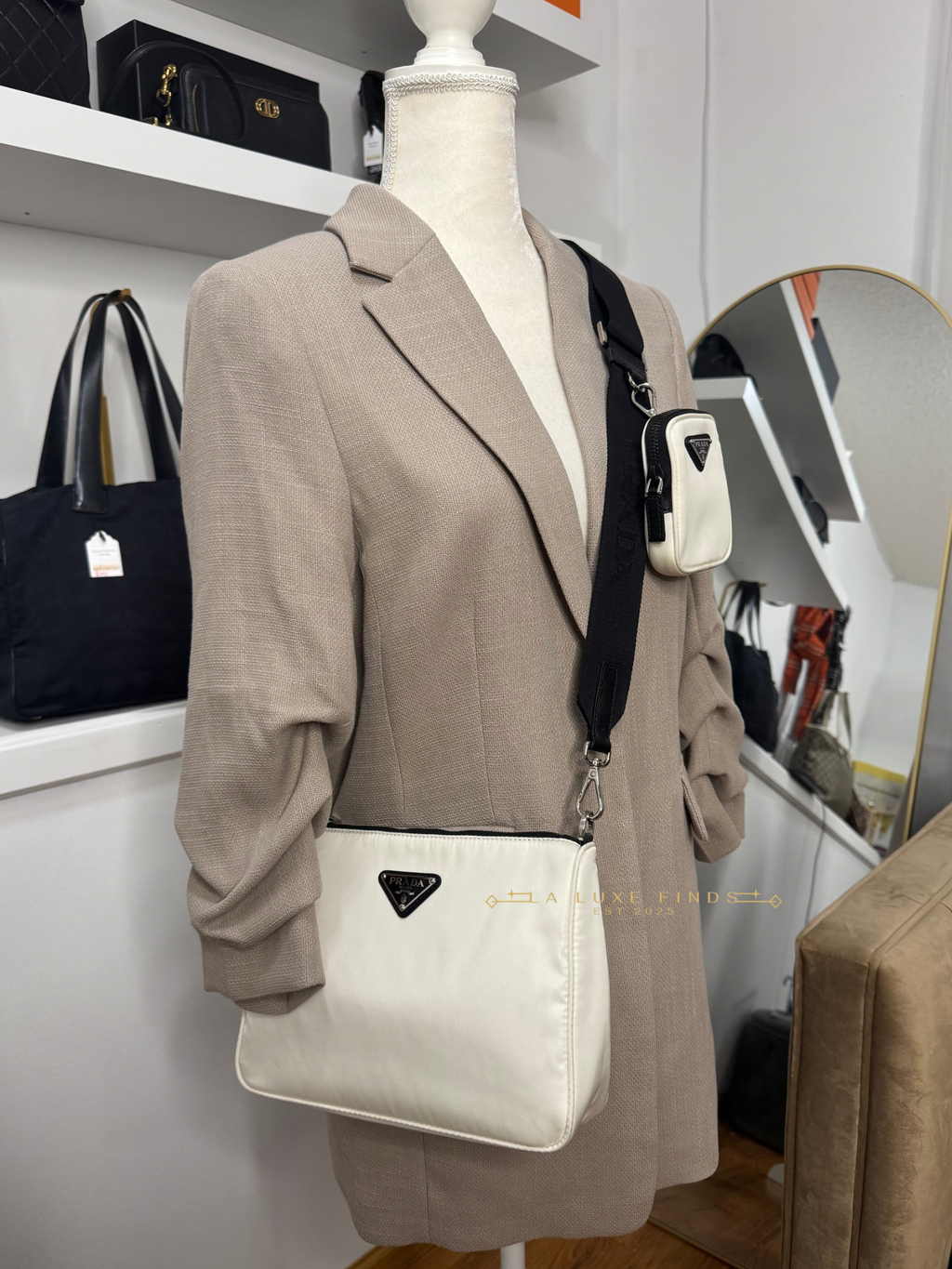 PRADA Re-Nylon Crossbody with Key Pouch