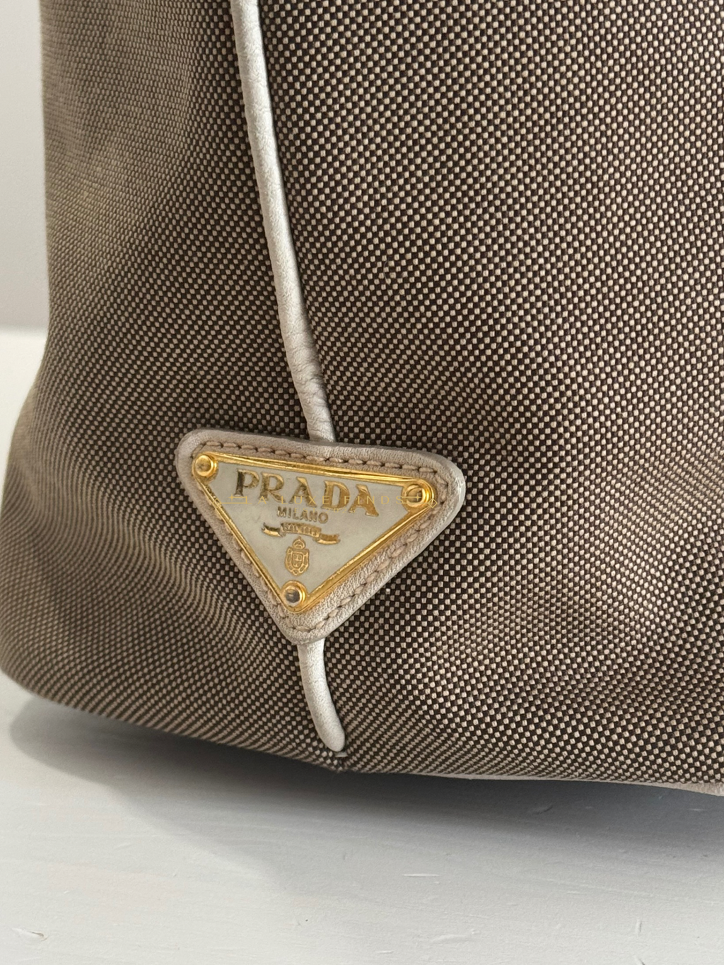 PRADA Jacquard Logo Tote Corda Talco
