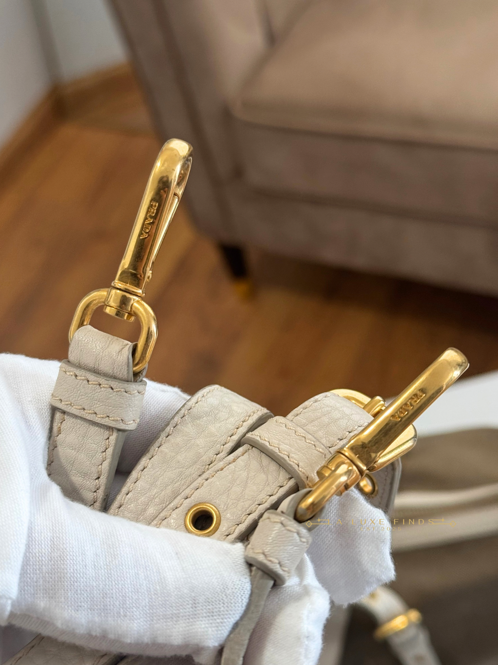 PRADA Jacquard Logo Tote Corda Talco