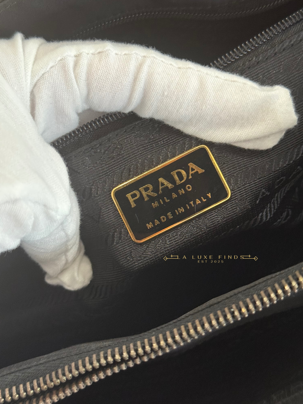 PRADA Tessuto Impuntu Chain Tote
