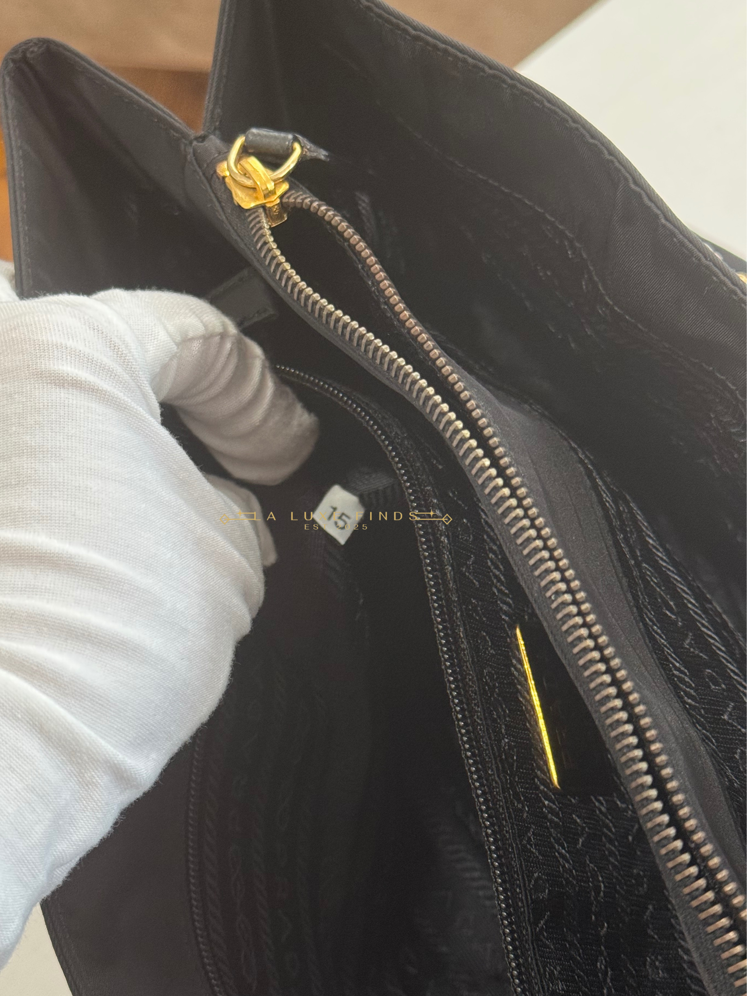 PRADA Tessuto Impuntu Chain Tote