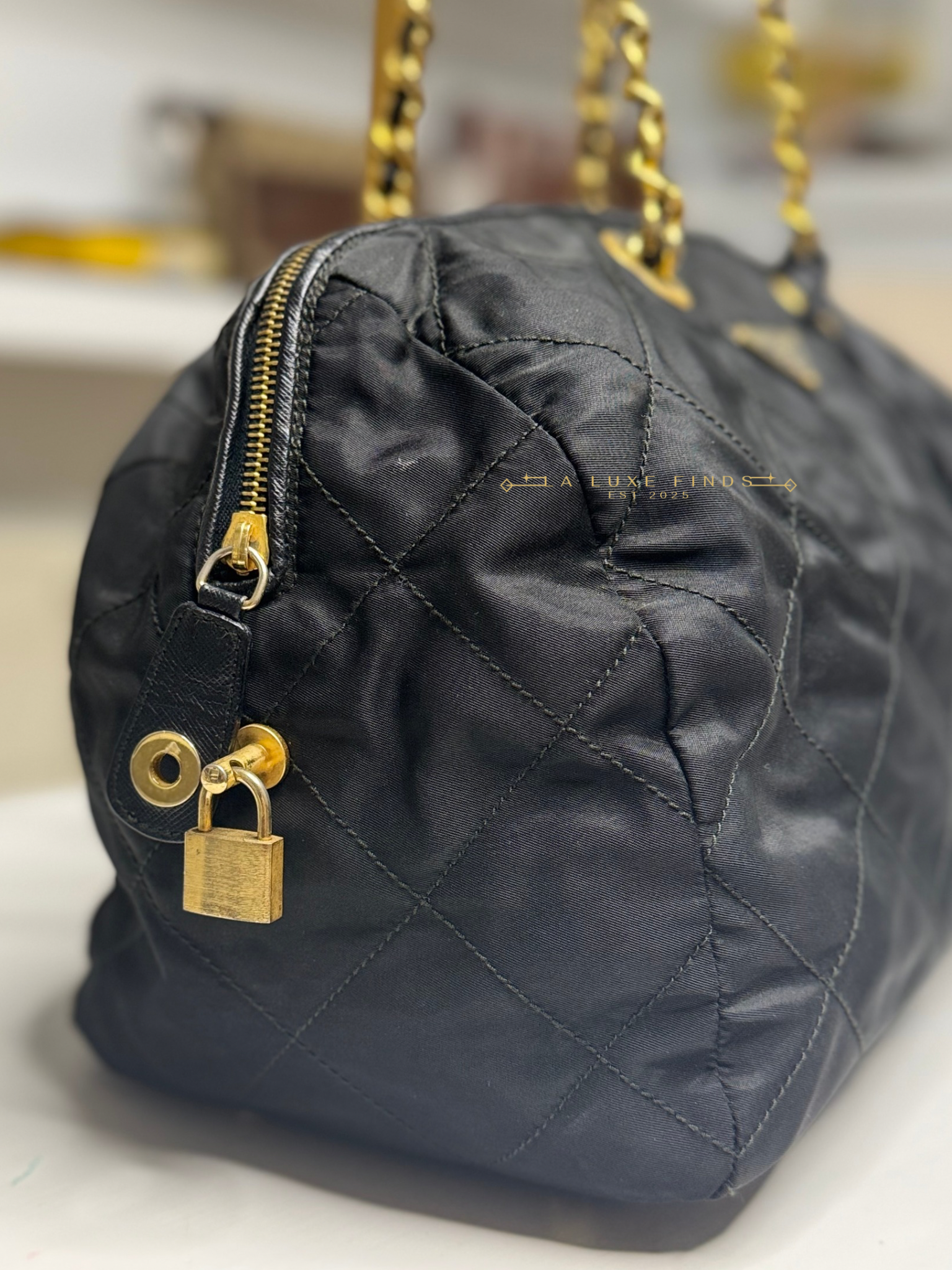PRADA Chain Boston Bag