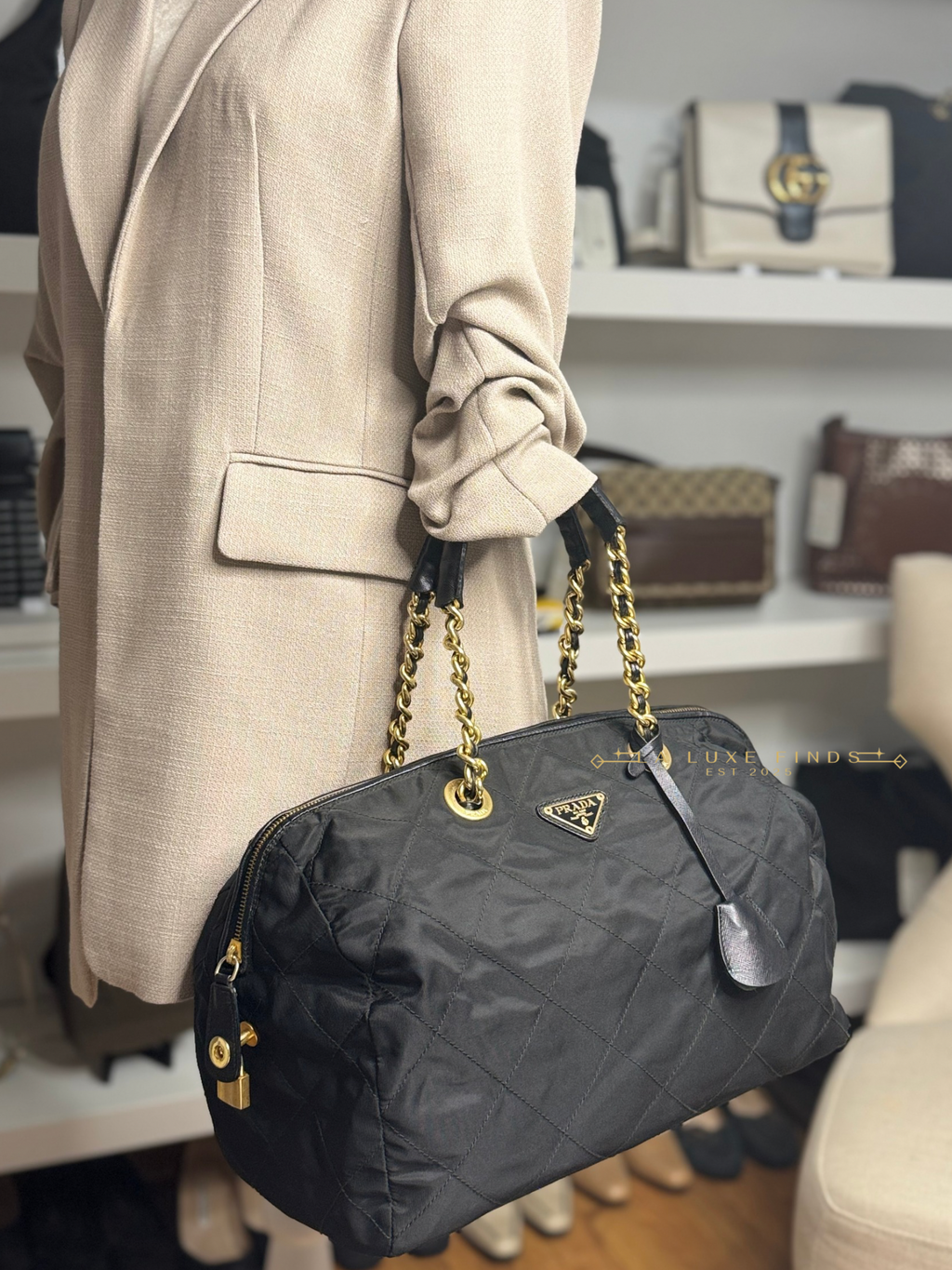 PRADA Chain Boston Bag