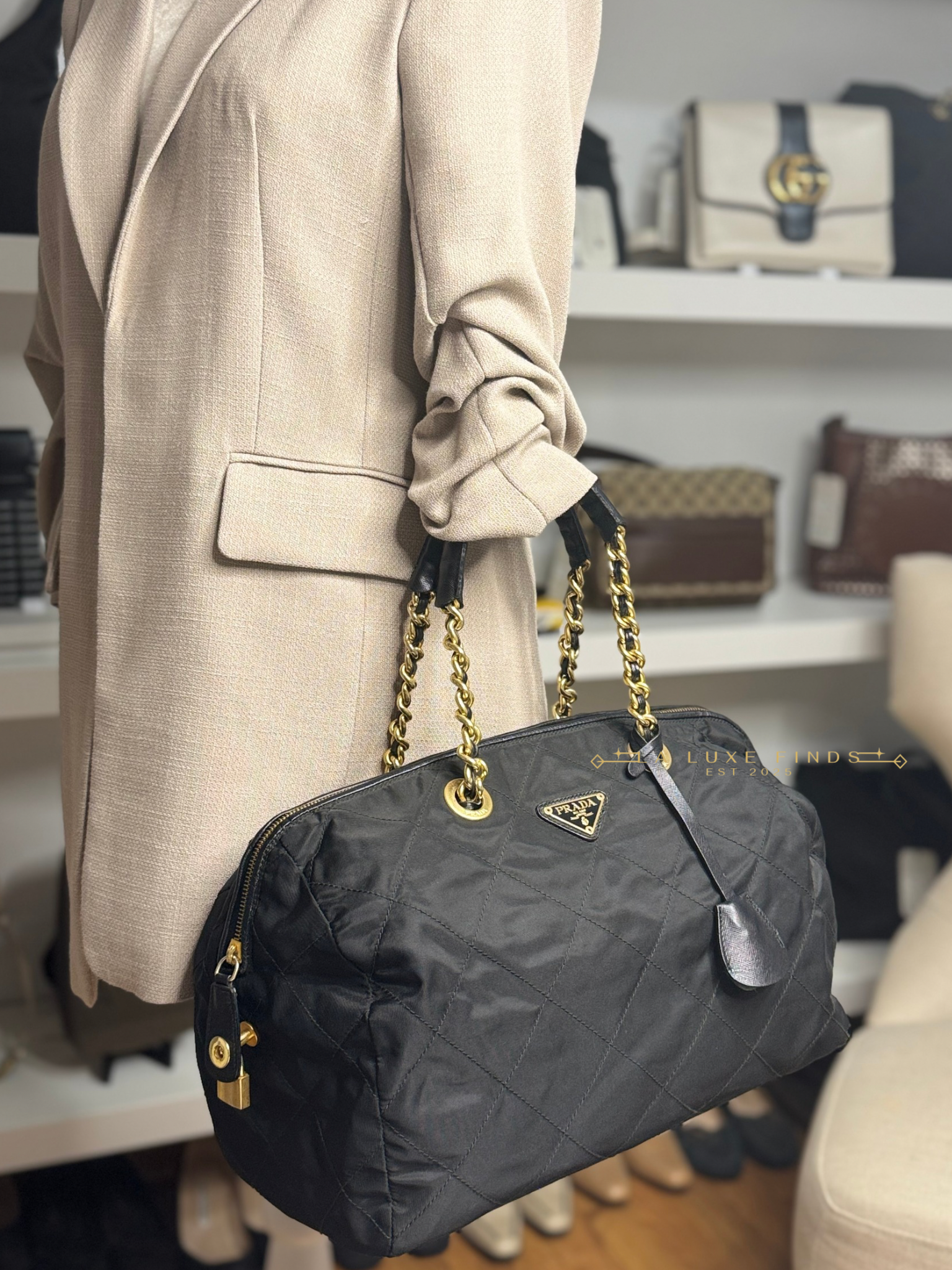 PRADA Chain Boston Bag