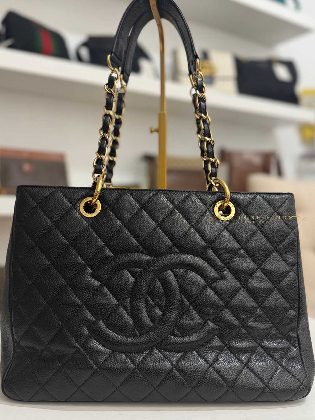 CHANEL 2013 Quilted Grand Shopping Tote