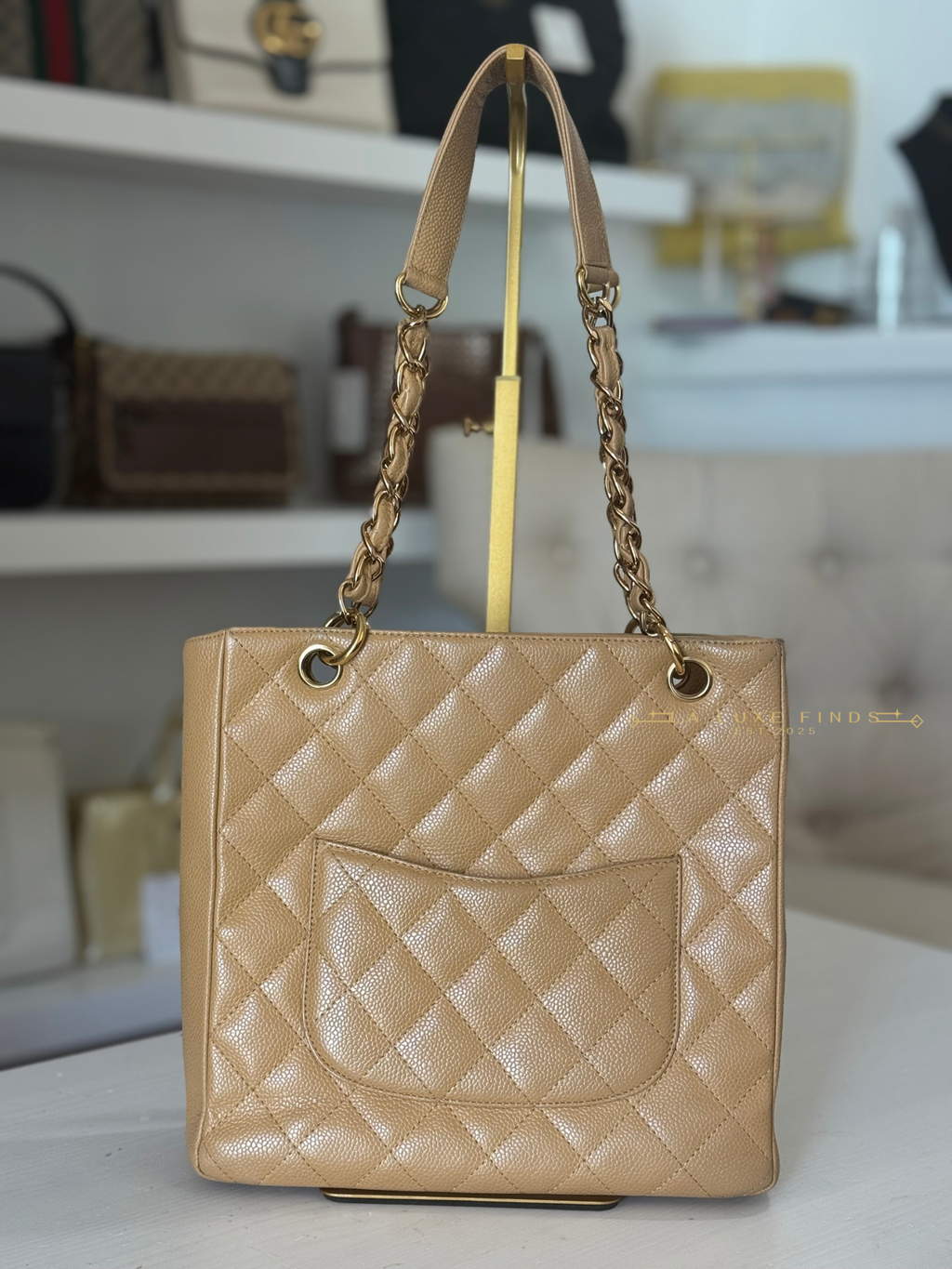 CHANEL 2005 Caviar Quilted Petite Shopping Tote