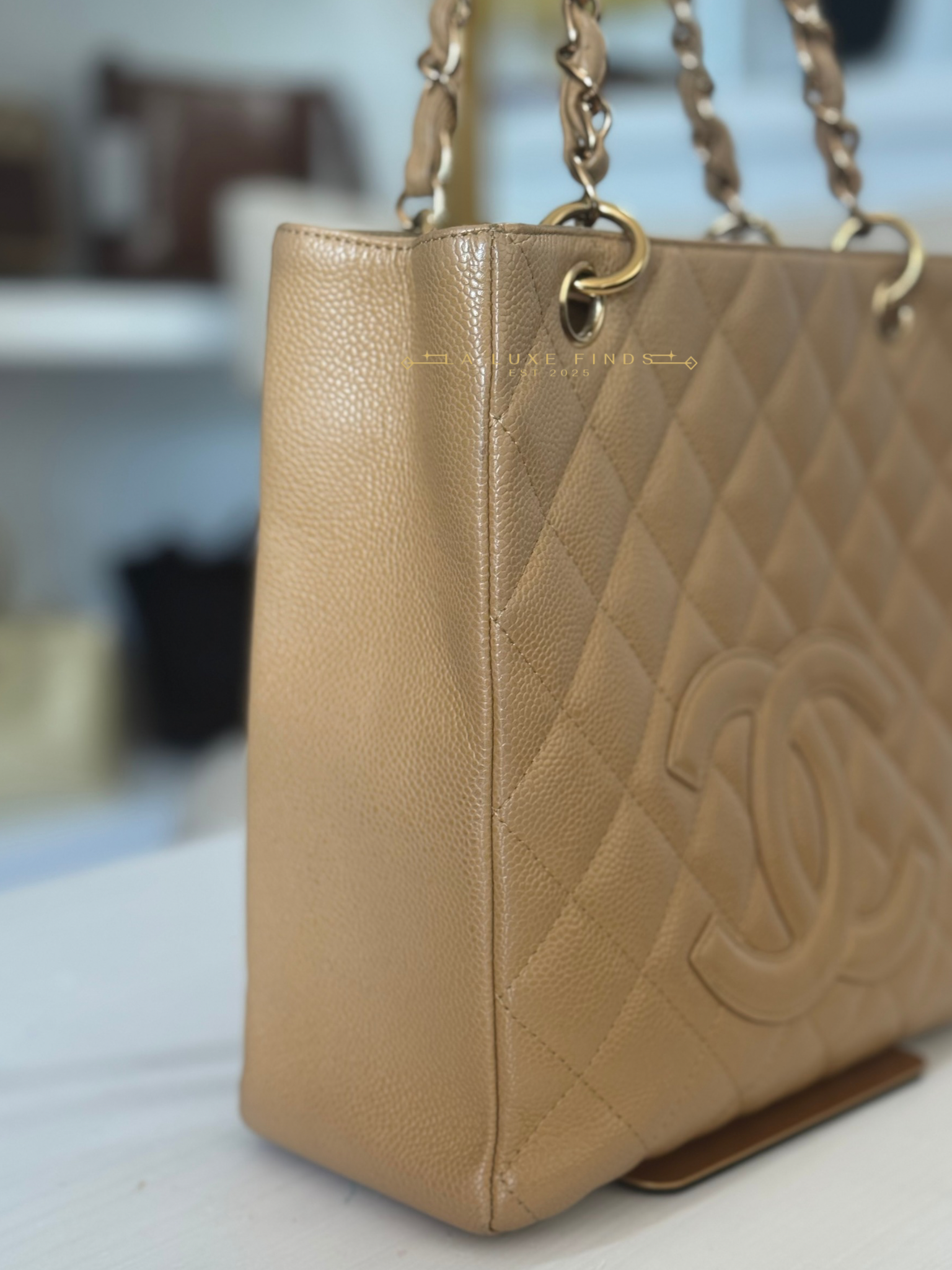 CHANEL 2005 Caviar Quilted Petite Shopping Tote