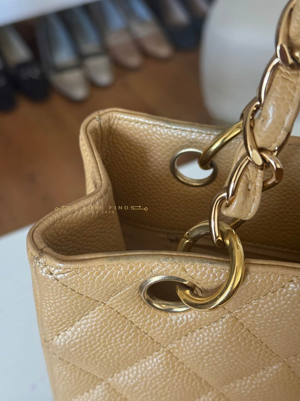 CHANEL 2005 Caviar Quilted Petite Shopping Tote