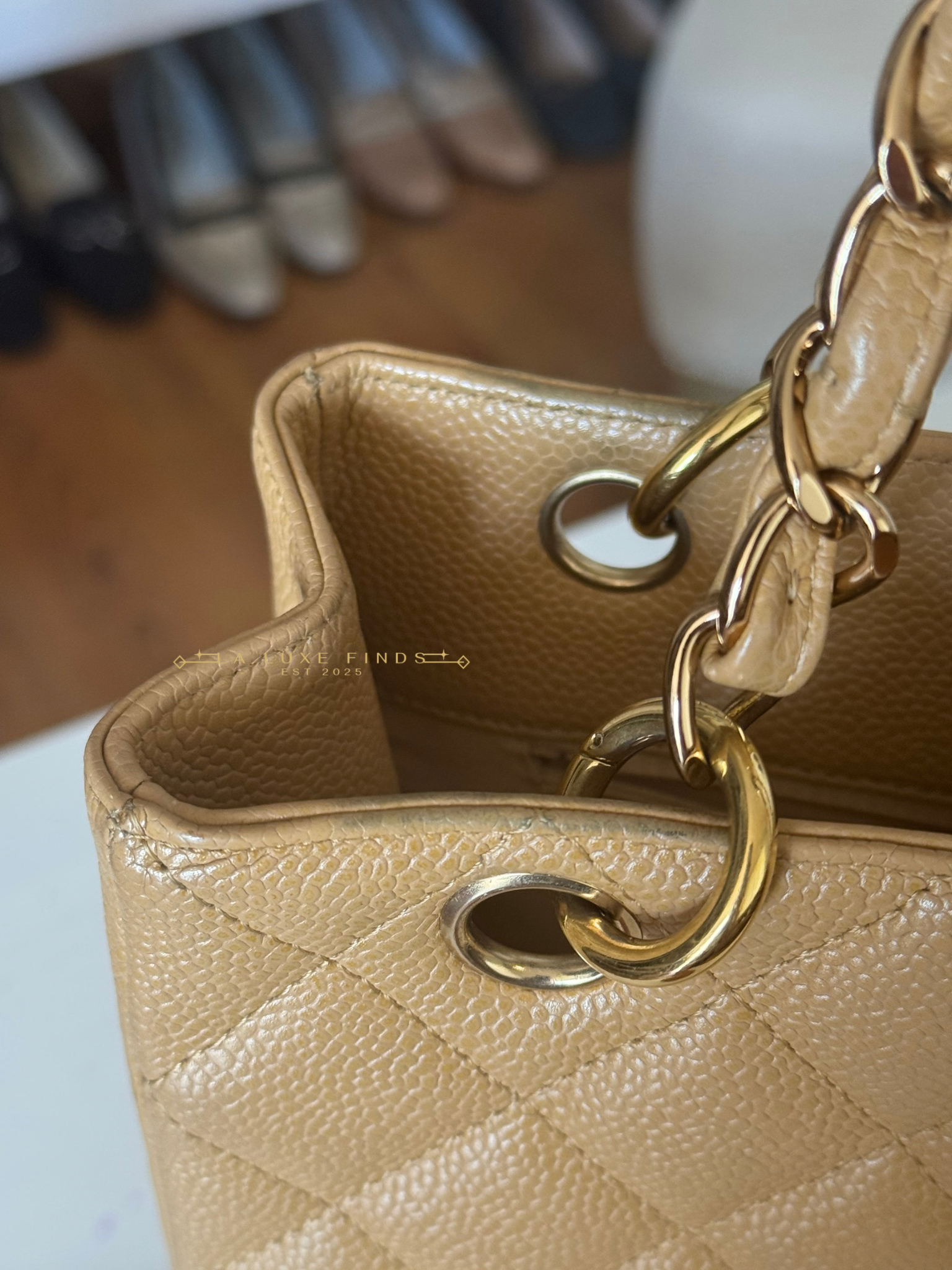 CHANEL 2005 Caviar Quilted Petite Shopping Tote