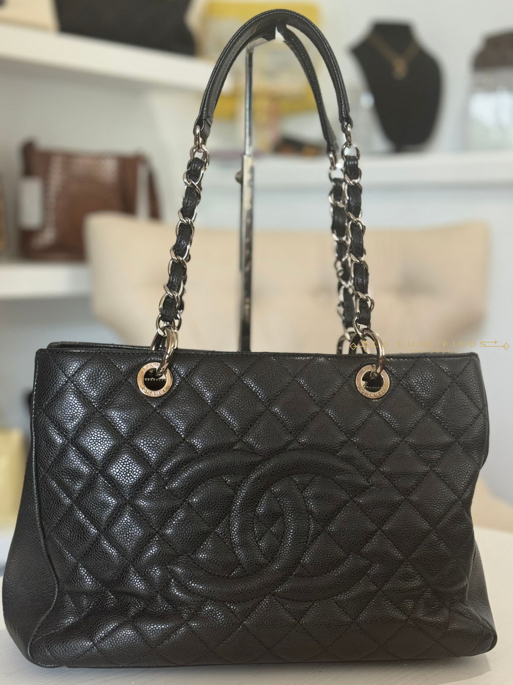 CHANEL 2010 Caviar Grand Shopping Tote