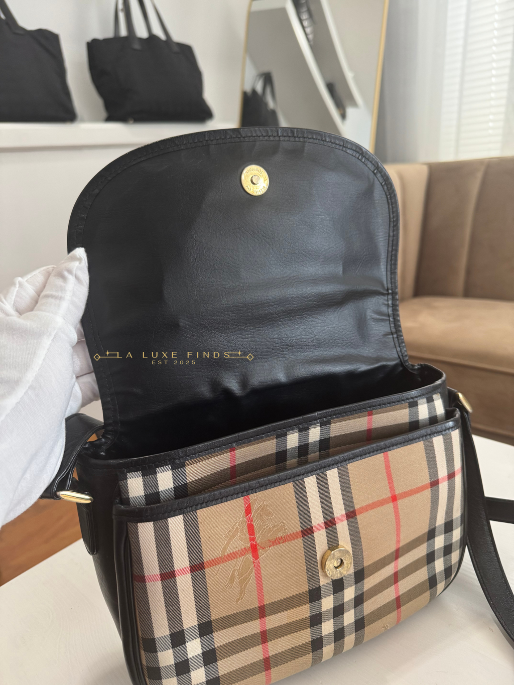 BURBERRY Nova Check 2-way Bag