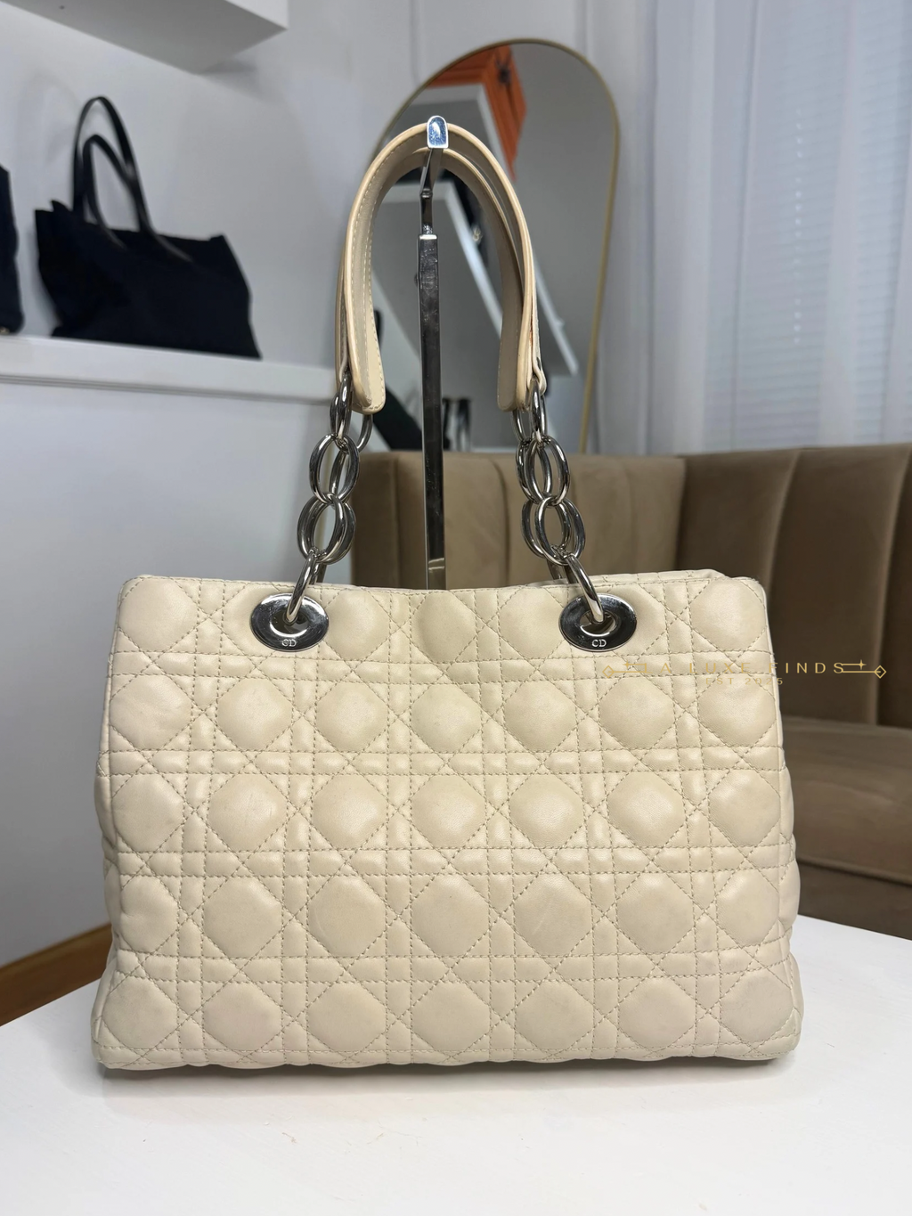 DIOR Soft Chain Tote Cannage Quilt Lambskin