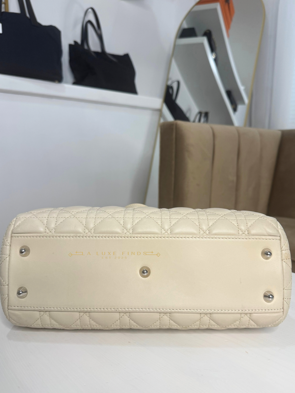 DIOR Soft Chain Tote Cannage Quilt Lambskin