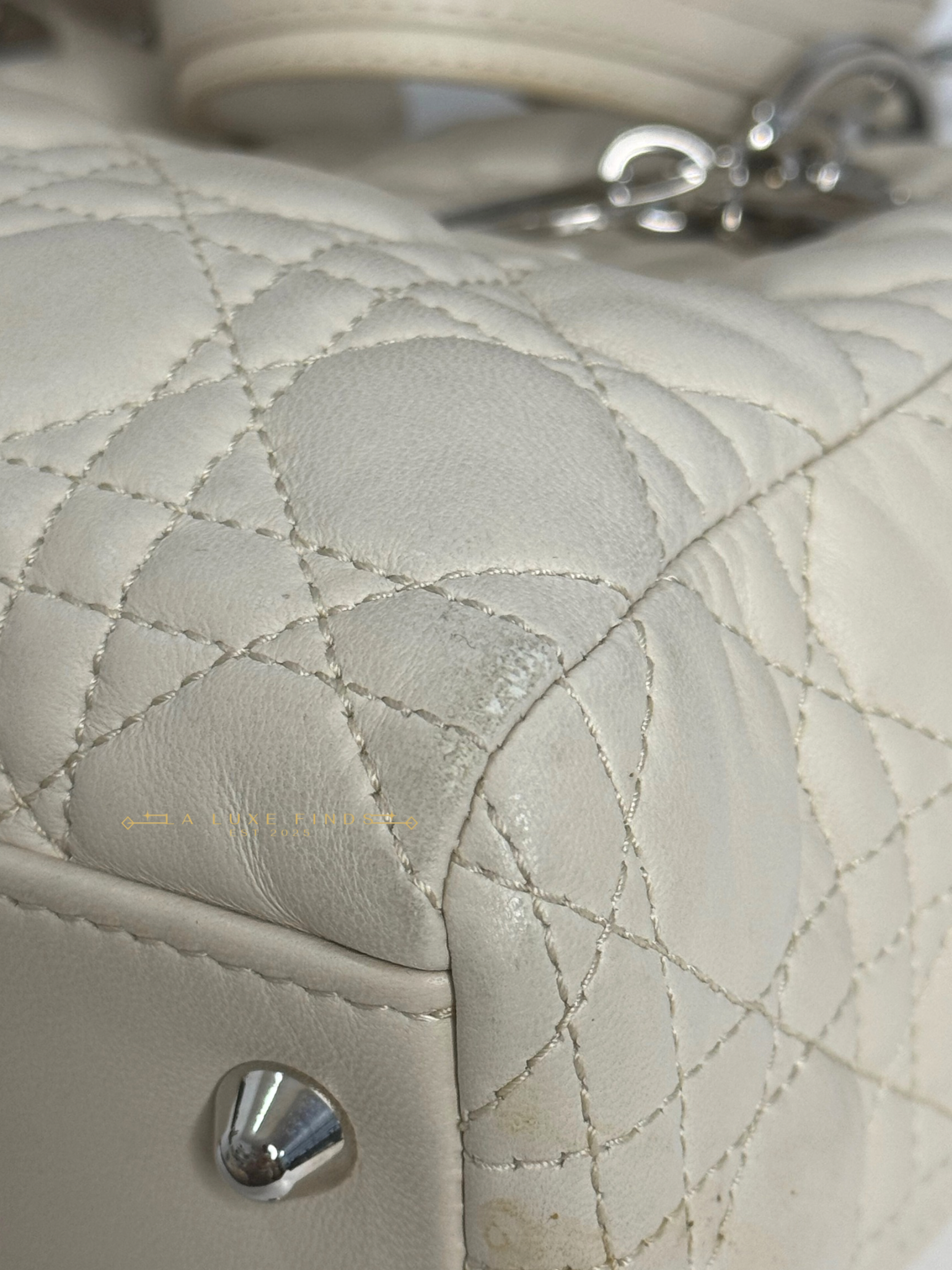 DIOR Soft Chain Tote Cannage Quilt Lambskin