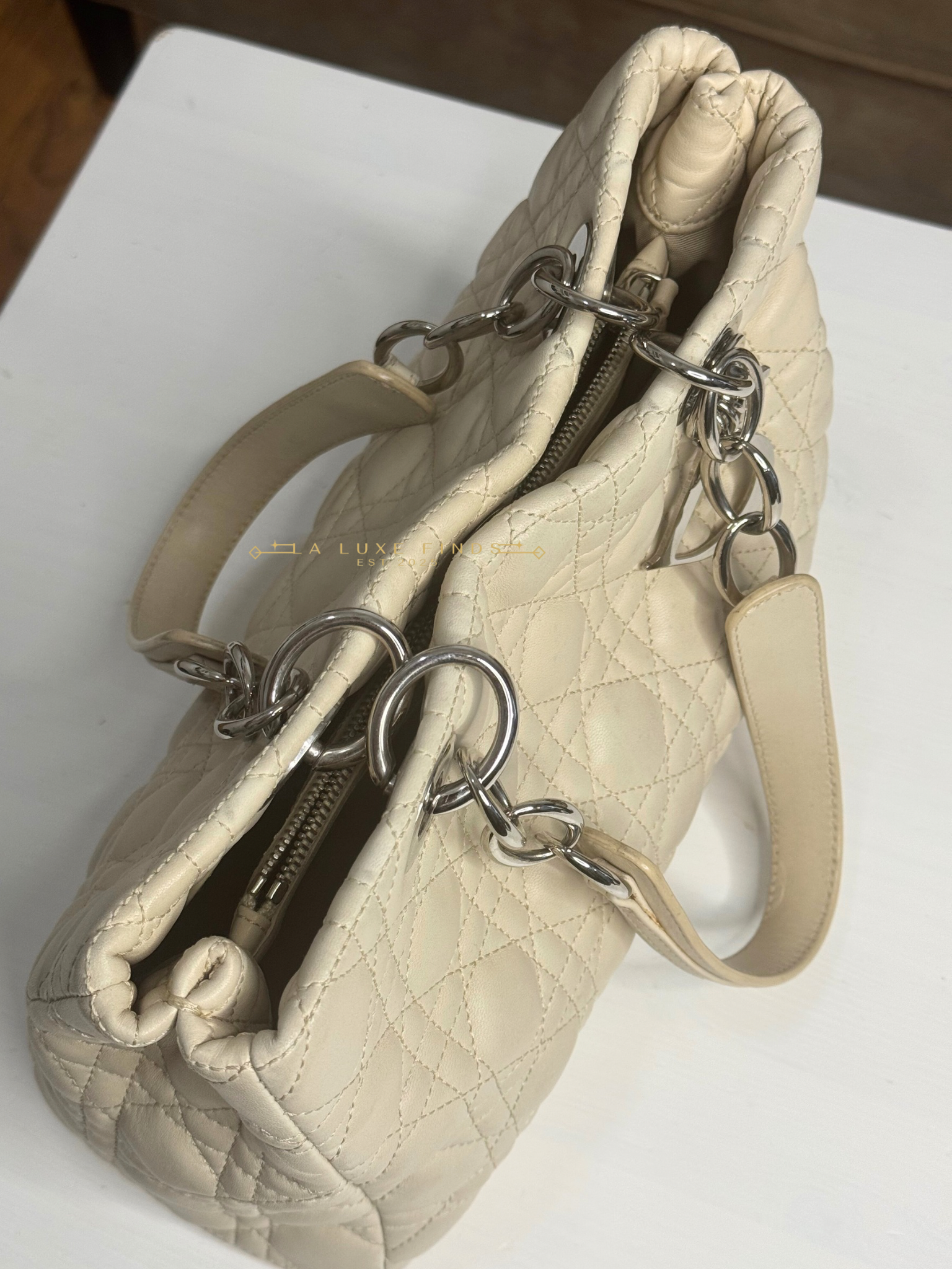 DIOR Soft Chain Tote Cannage Quilt Lambskin