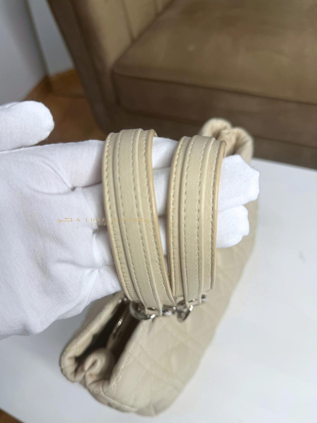 DIOR Soft Chain Tote Cannage Quilt Lambskin