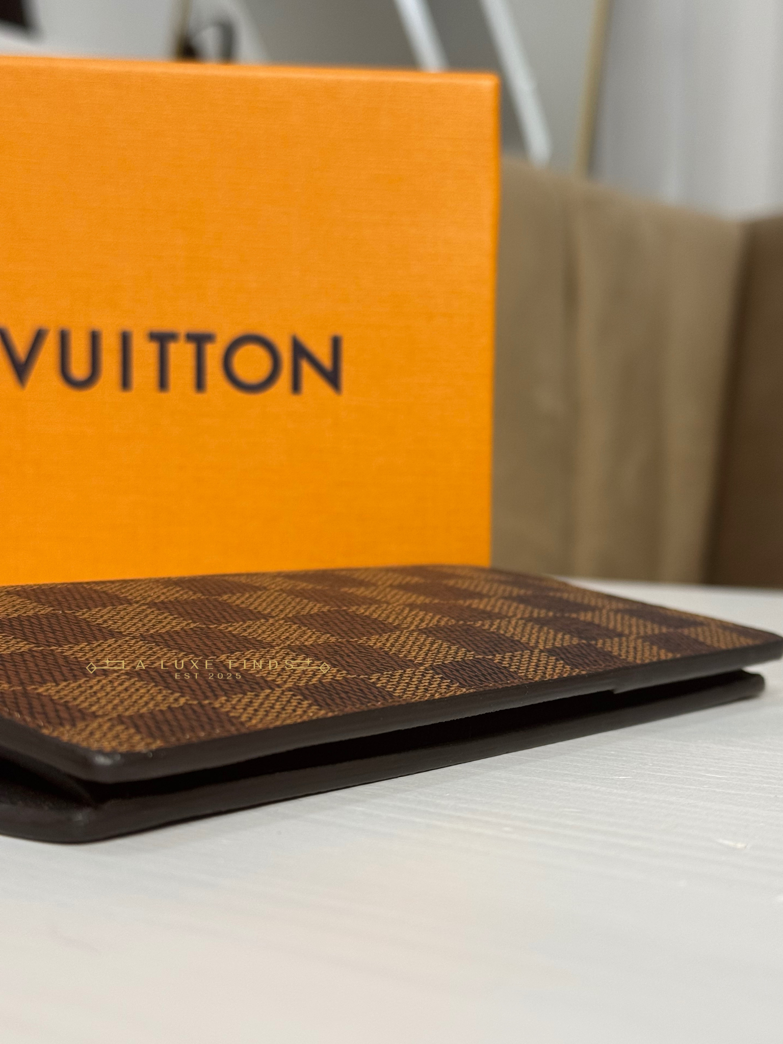 LOUIS VUITTON 2019 Damier Ebene Brazza Long Wallet