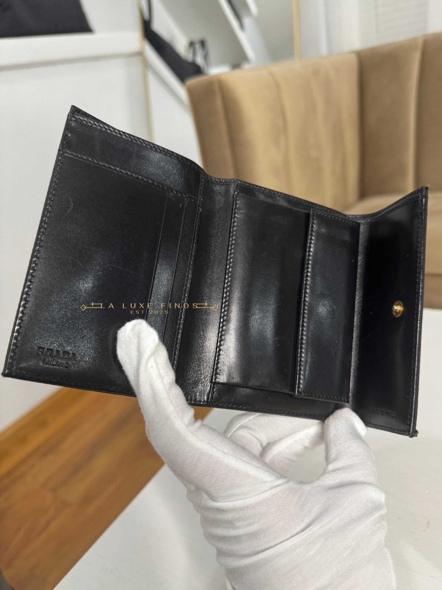 PRADA Tessuto Tri-fold Wallet