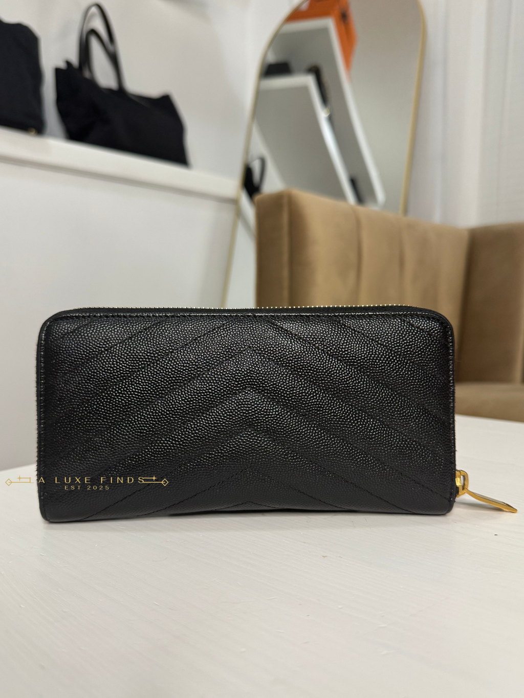 YSL Cassandre Matelasse Zip Around Long Wallet