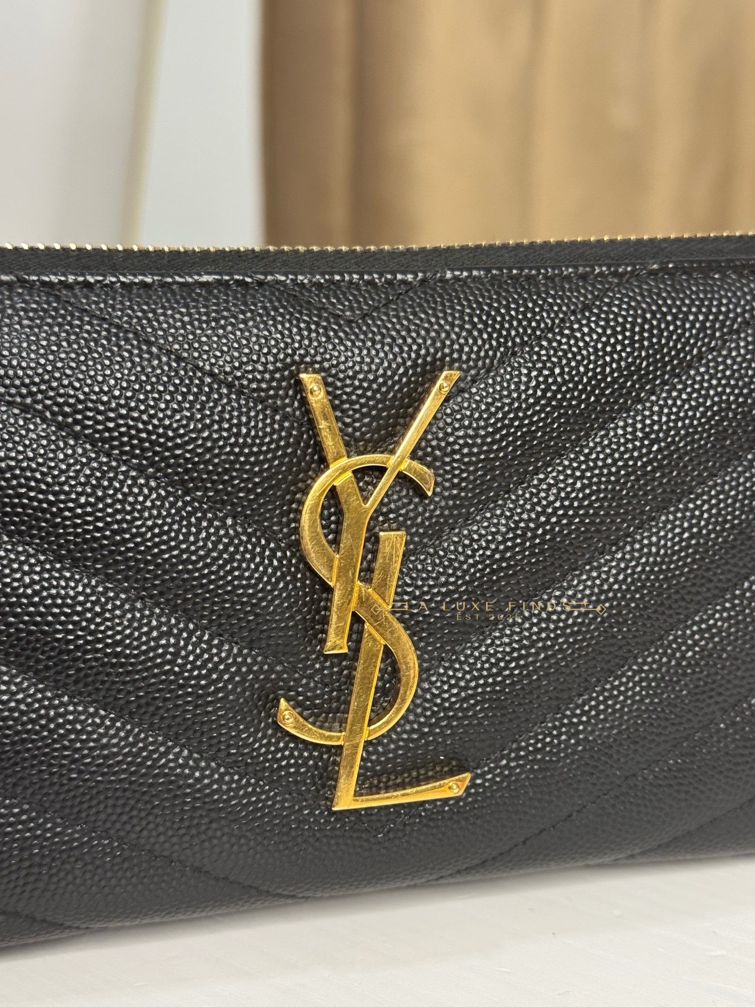 YSL Cassandre Matelasse Zip Around Long Wallet