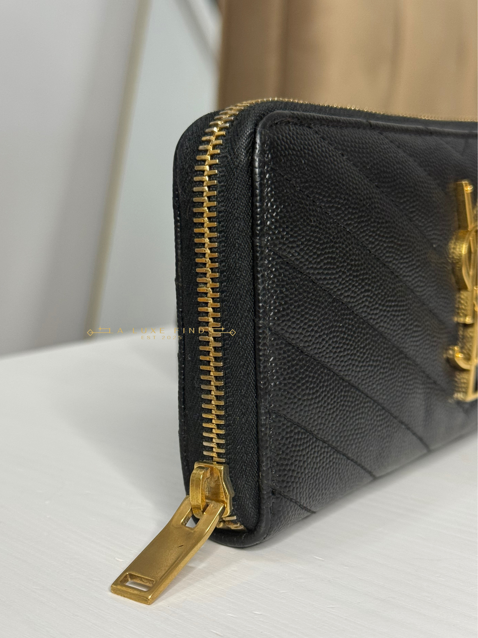 YSL Cassandre Matelasse Zip Around Long Wallet
