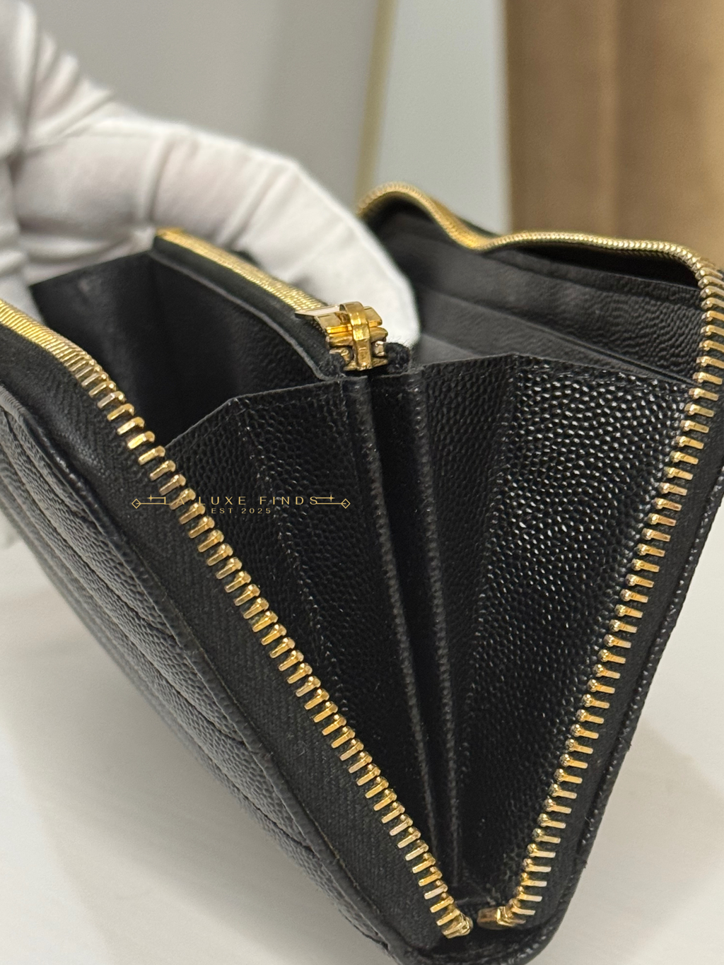 YSL Cassandre Matelasse Zip Around Long Wallet