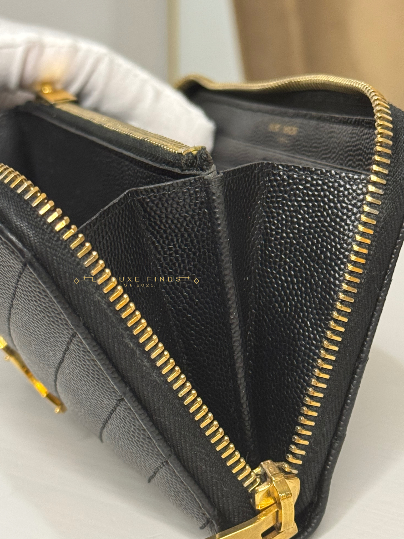 YSL Cassandre Matelasse Zip Around Long Wallet