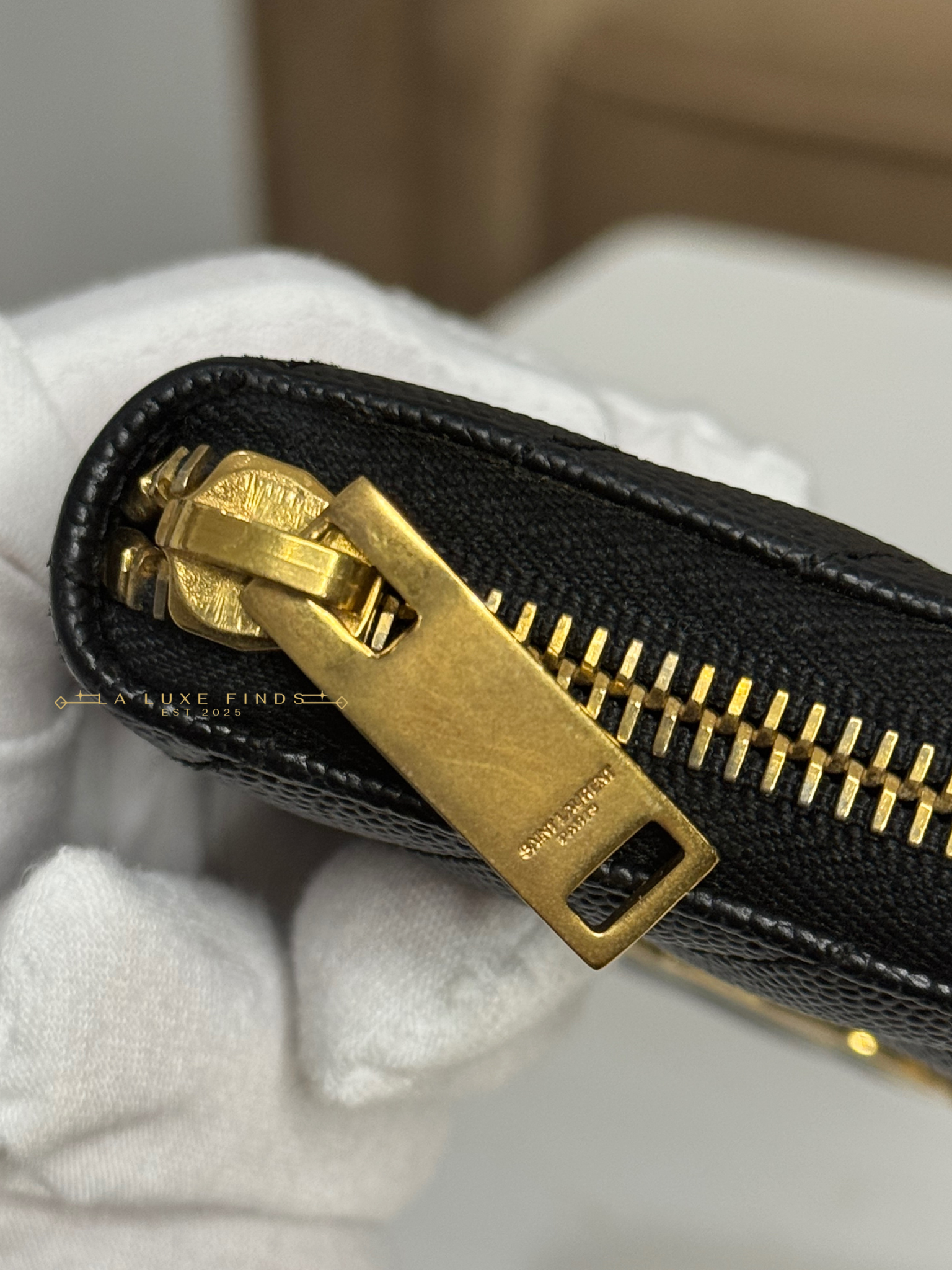 YSL Cassandre Matelasse Zip Around Long Wallet