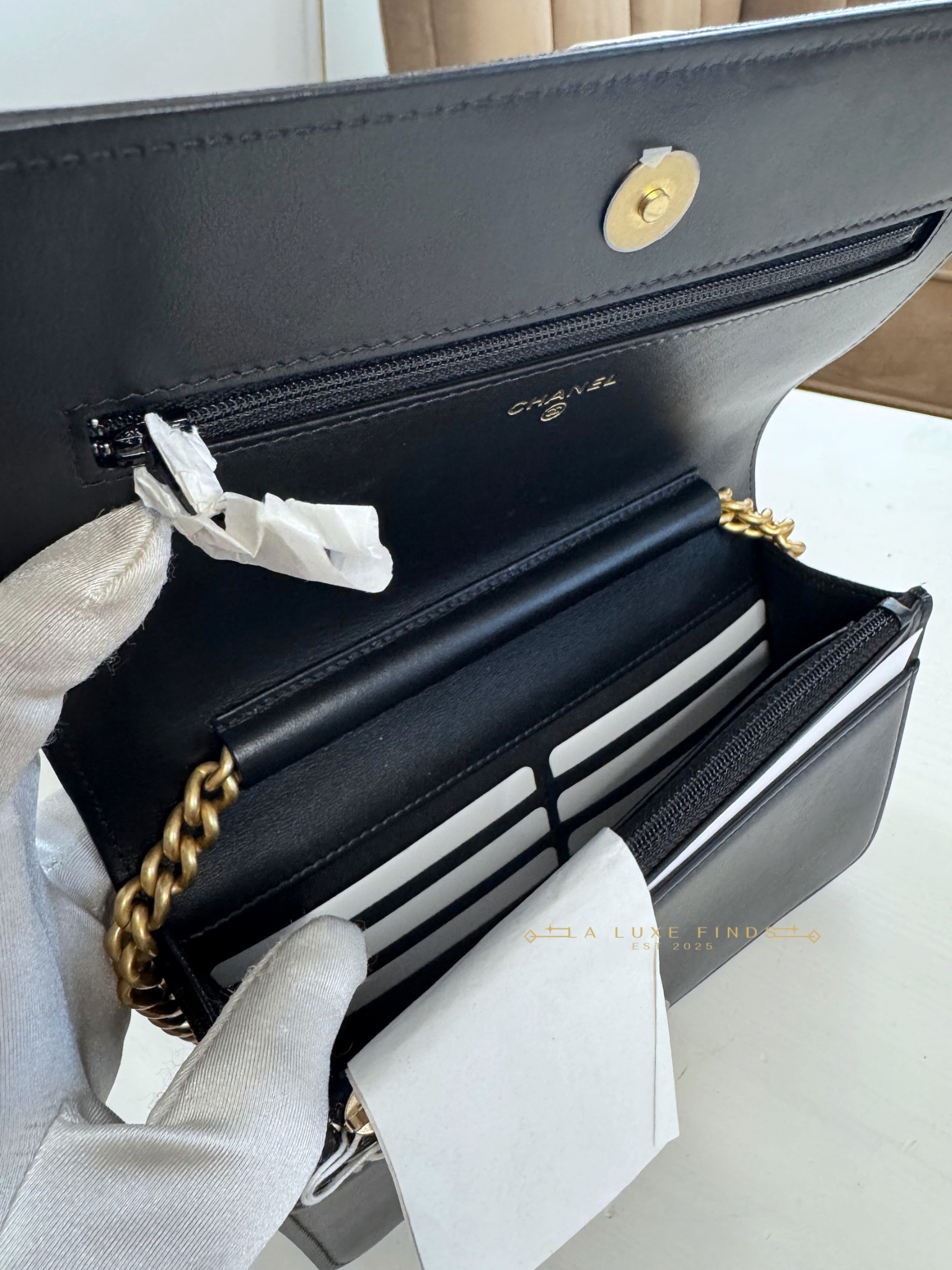 CHANEL Boy Caviar Wallet on Chain