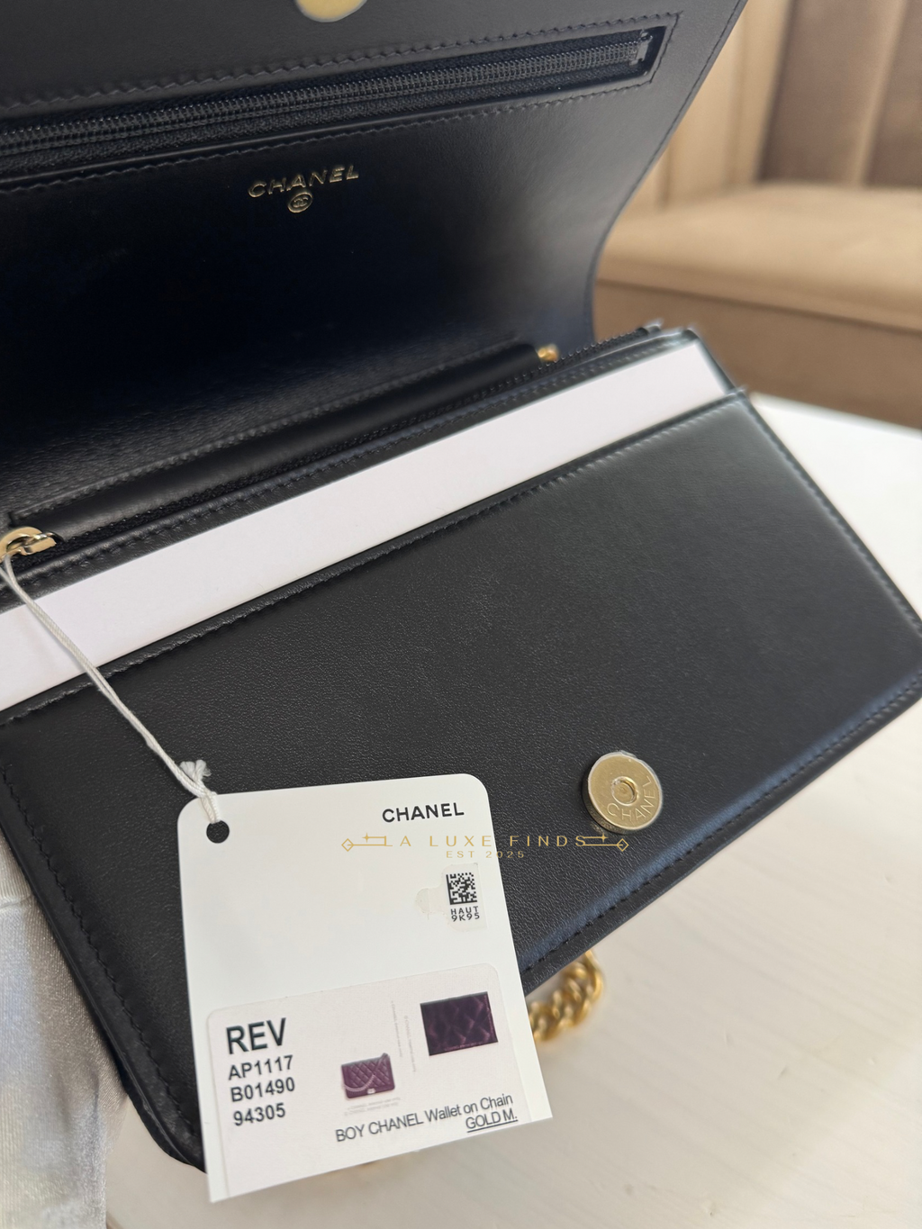 CHANEL Boy Caviar Wallet on Chain