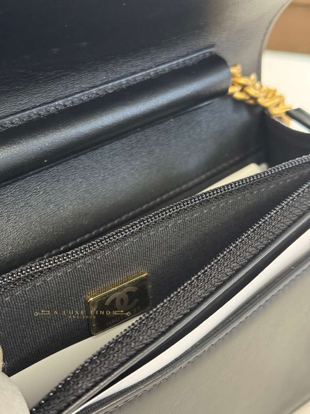 CHANEL Boy Caviar Wallet on Chain