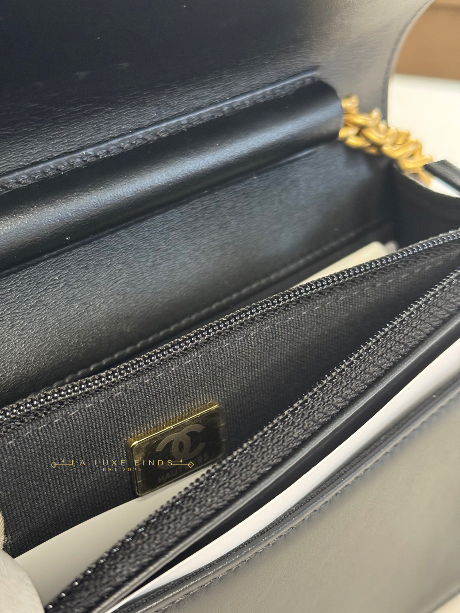 CHANEL Boy Caviar Wallet on Chain