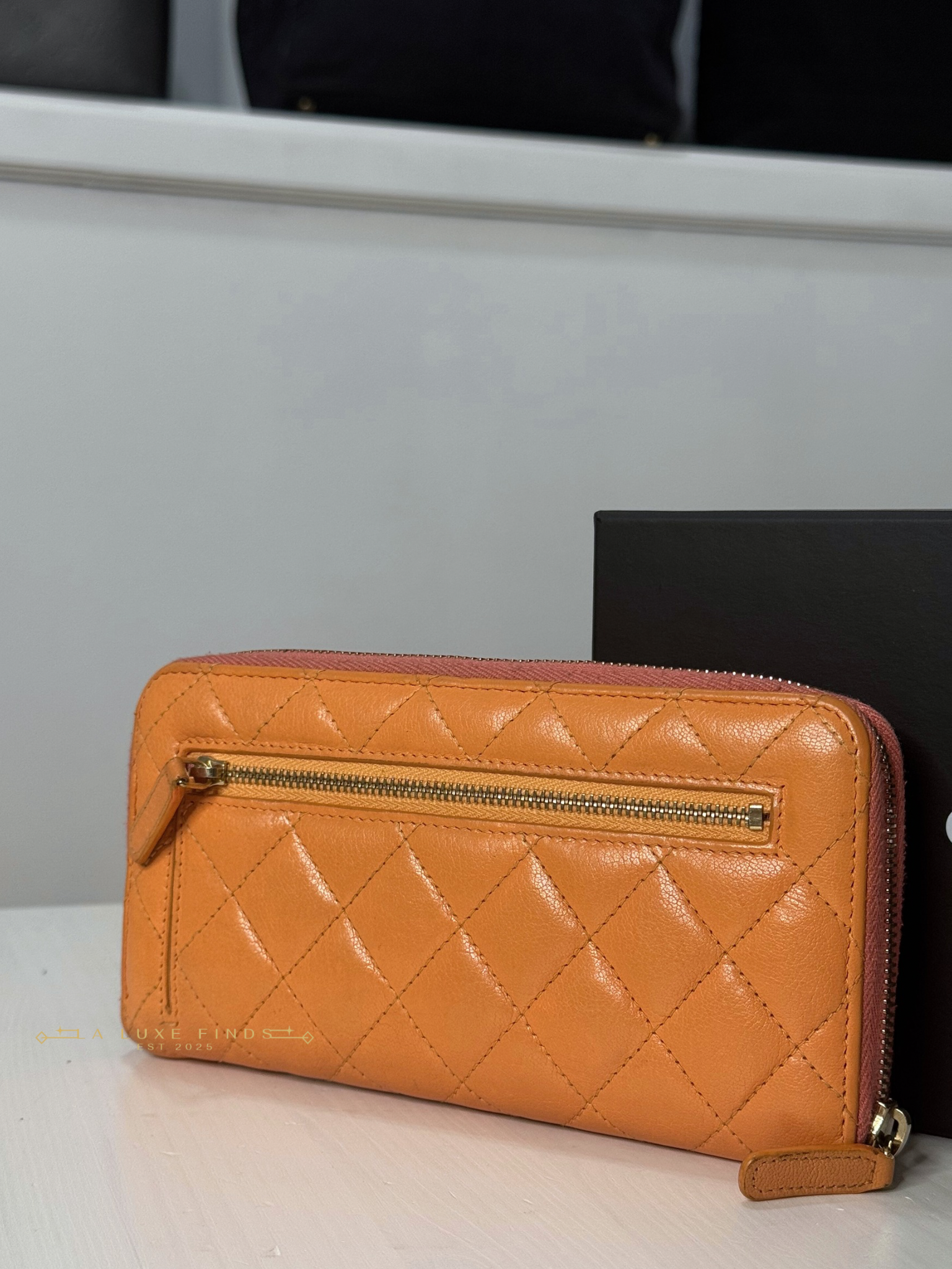 CHANEL Tricolor Lambskin Zip Around Wallet