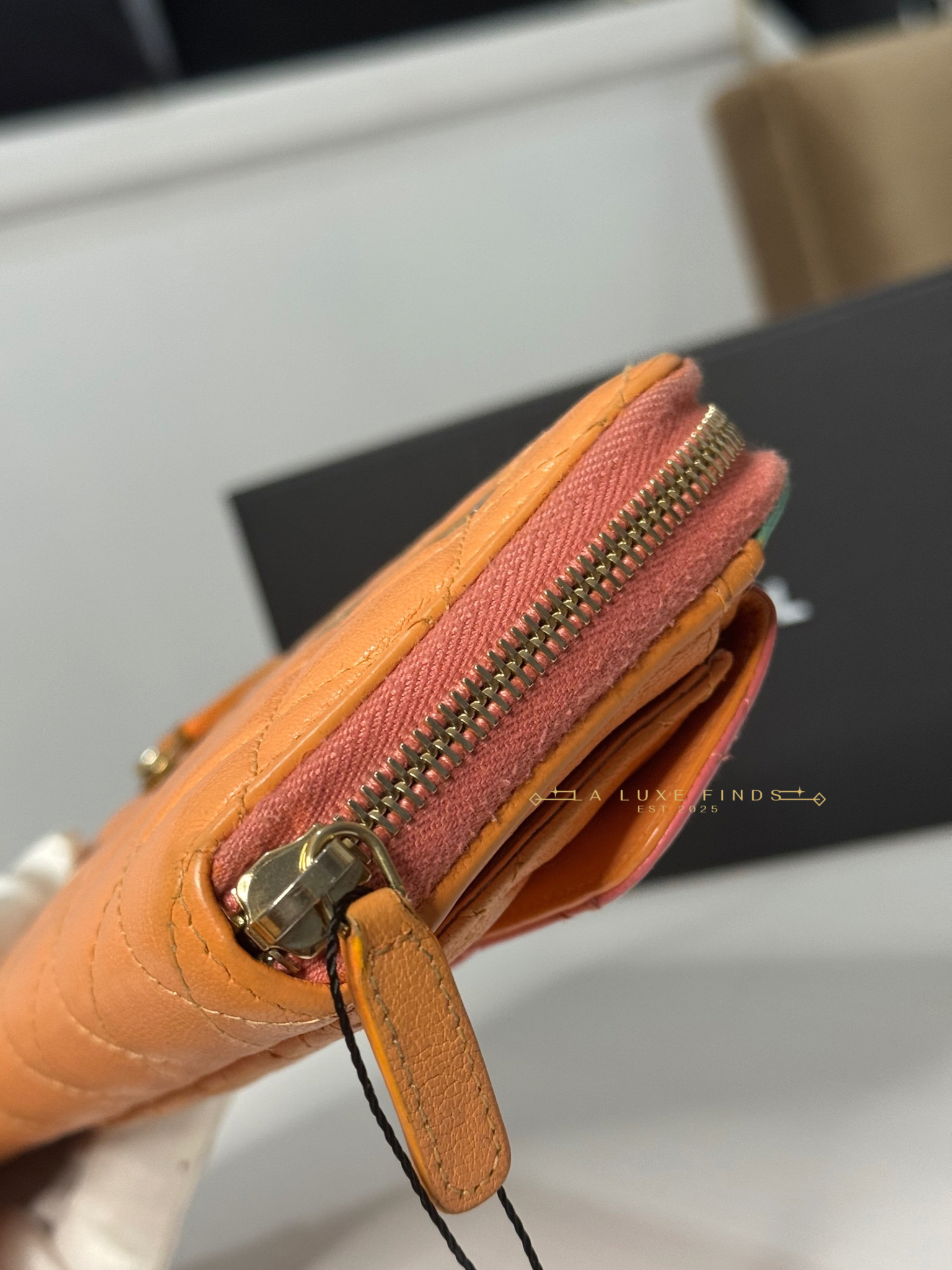 CHANEL Tricolor Lambskin Zip Around Wallet