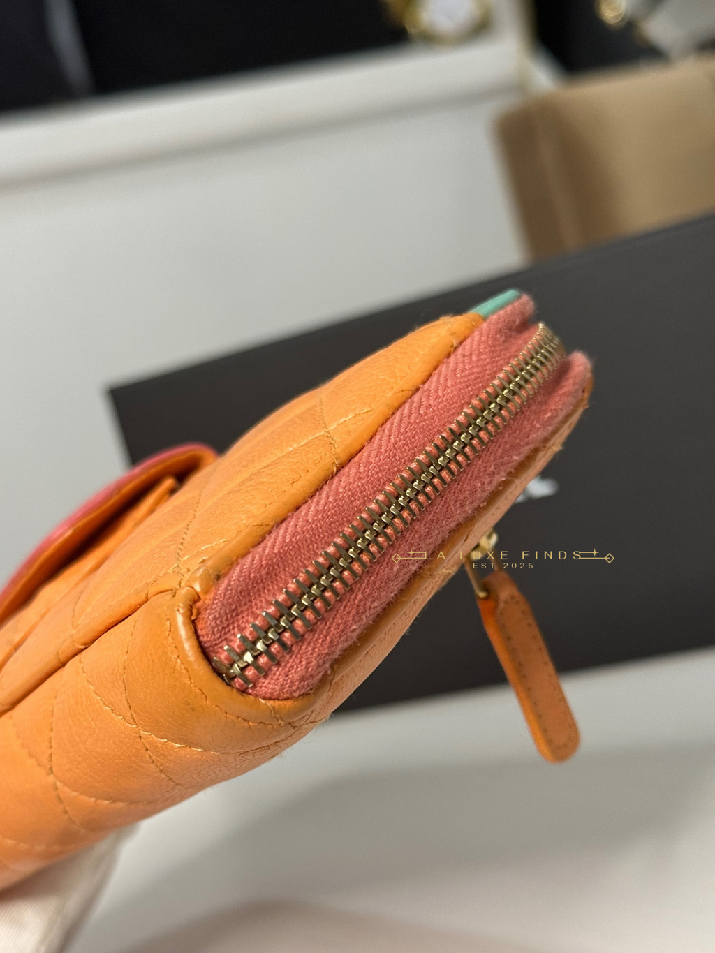 CHANEL Tricolor Lambskin Zip Around Wallet