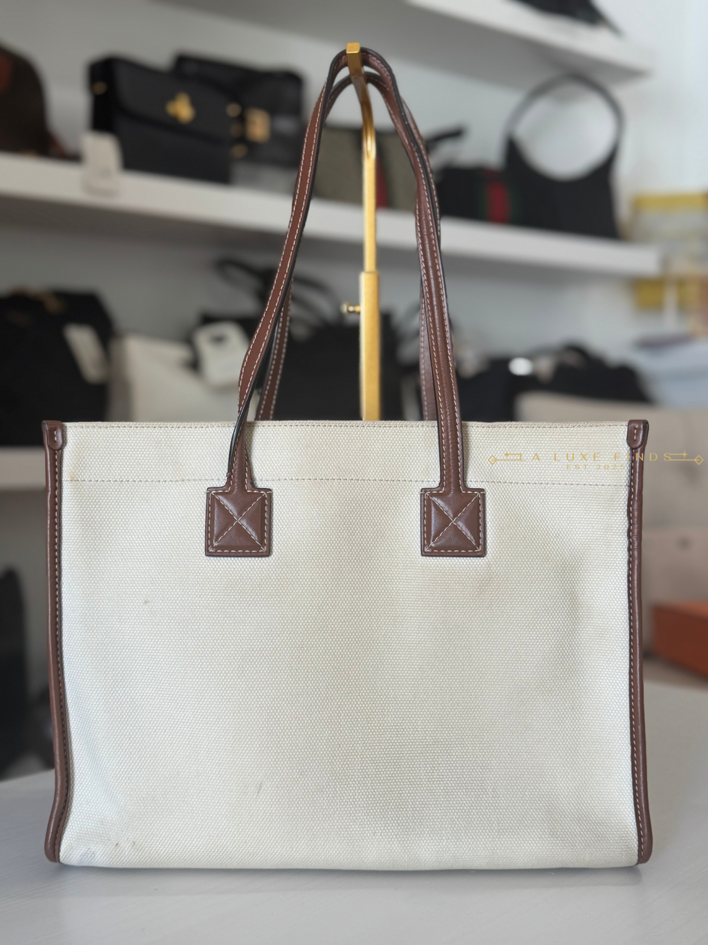 BURBERRY Canvas Freya Tote Bag
