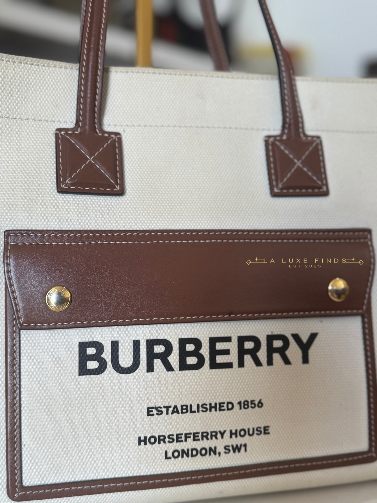 BURBERRY Canvas Freya Tote Bag