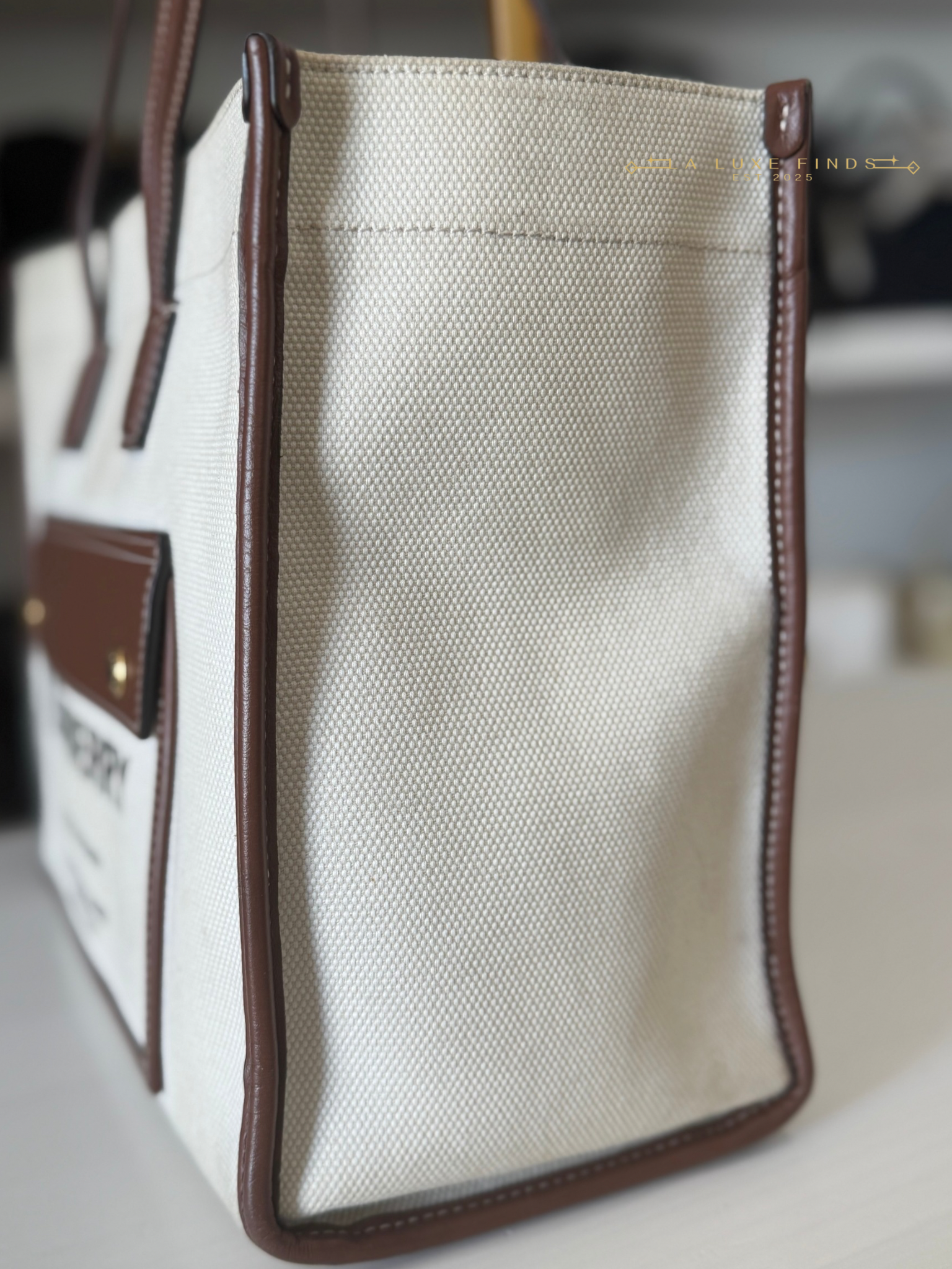 BURBERRY Canvas Freya Tote Bag