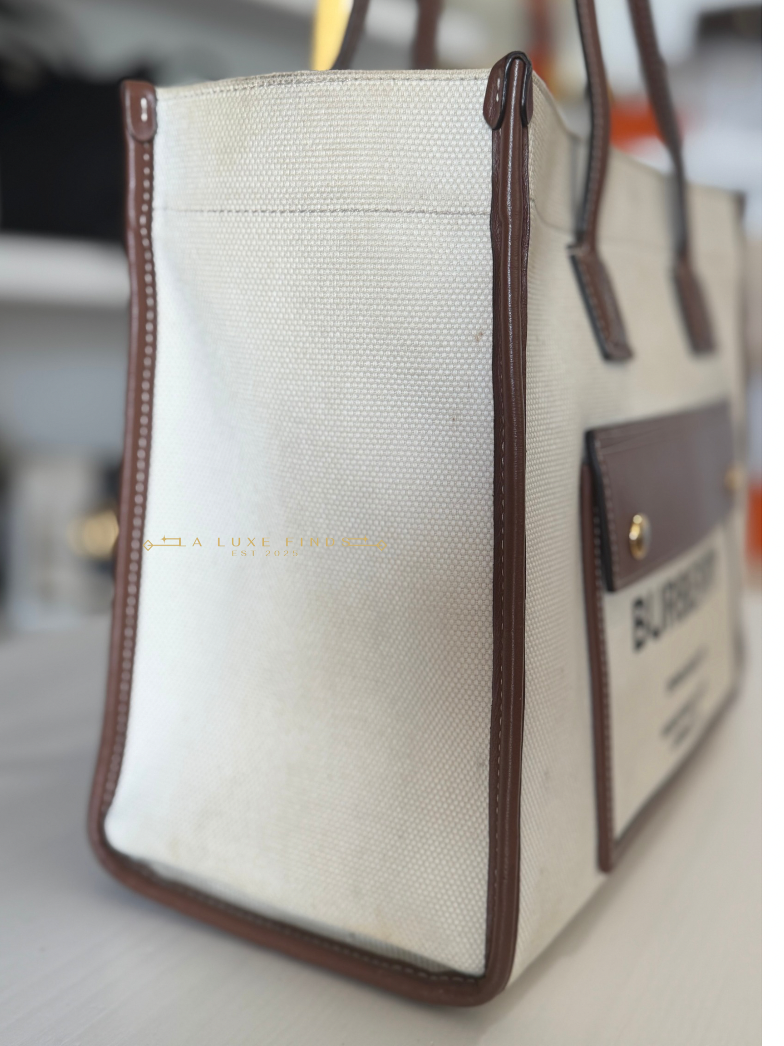BURBERRY Canvas Freya Tote Bag
