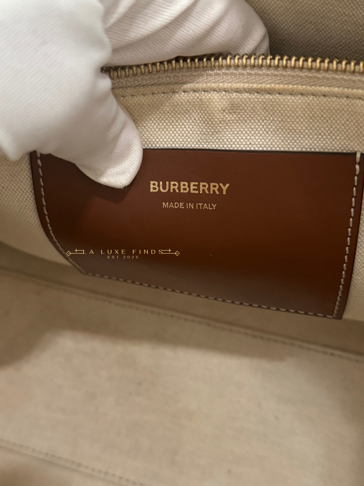 BURBERRY Canvas Freya Tote Bag