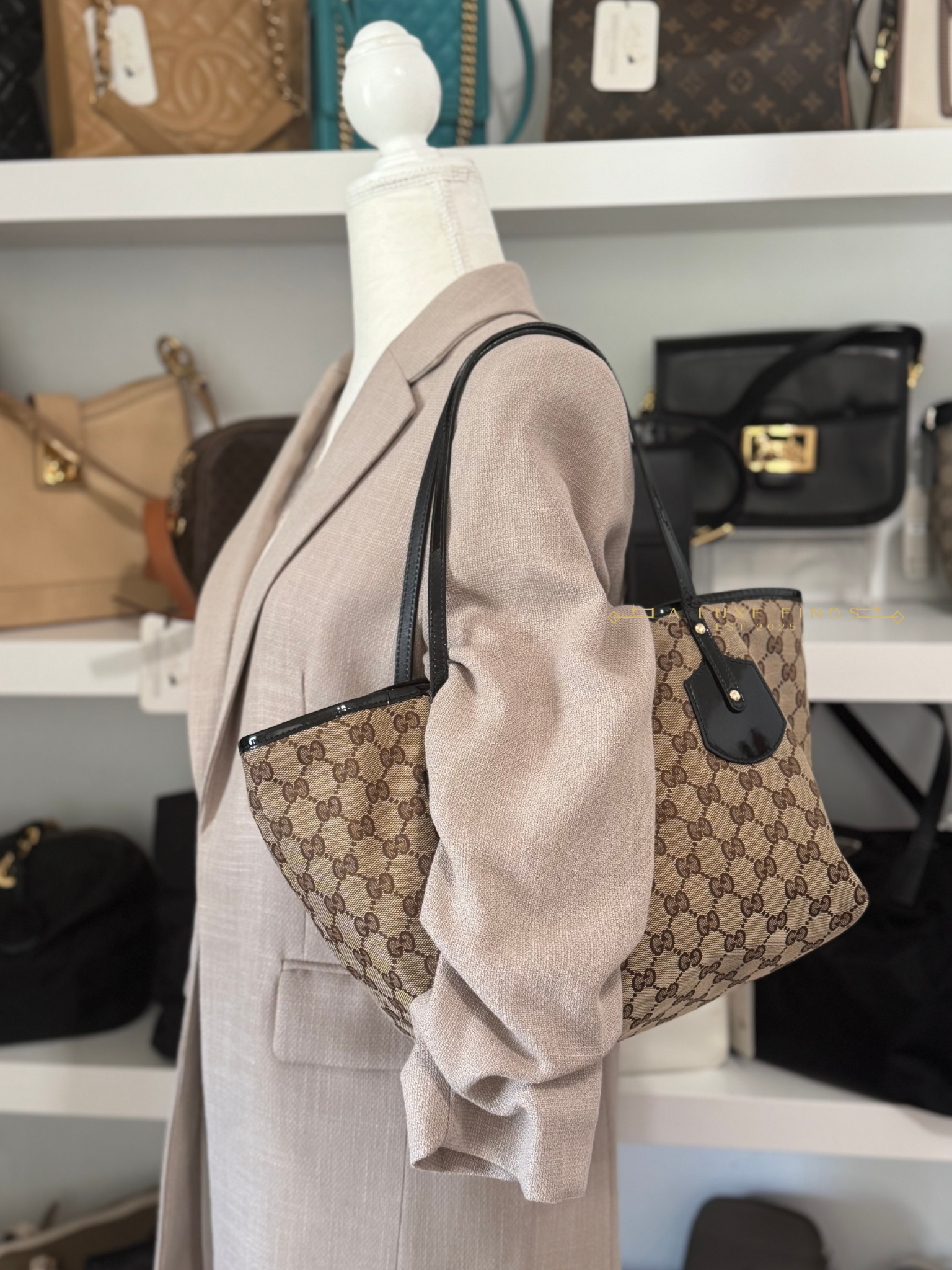 GUCCI GG Canvas Jolie Tote Bag PM